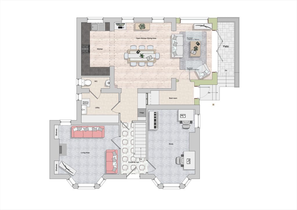 Swell Architecture drawing of ground floor plan single storey side extension in Colyton Devon.pdf